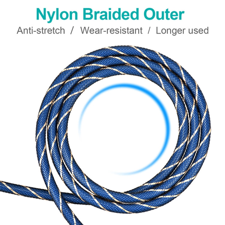 EMK 90 Degree Swivel Adjustable Right Angled 360 Degrees Rotatable Plug Nylon Woven Mesh Optical Audio Cable, 1m(Blue), 1.5m(Blue), 2m(Blue), 3m(Blue), 5m(Blue), 8m(Blue), 10m(Blue), 15m(Blue)