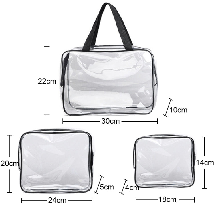 Portable Travel Zip Look PVC Bags Waterproof Transparent Makeup Storage Bag