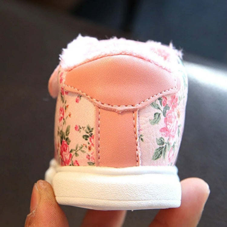 Winter Print Flower PU Leather Infant Warm Snow Boots