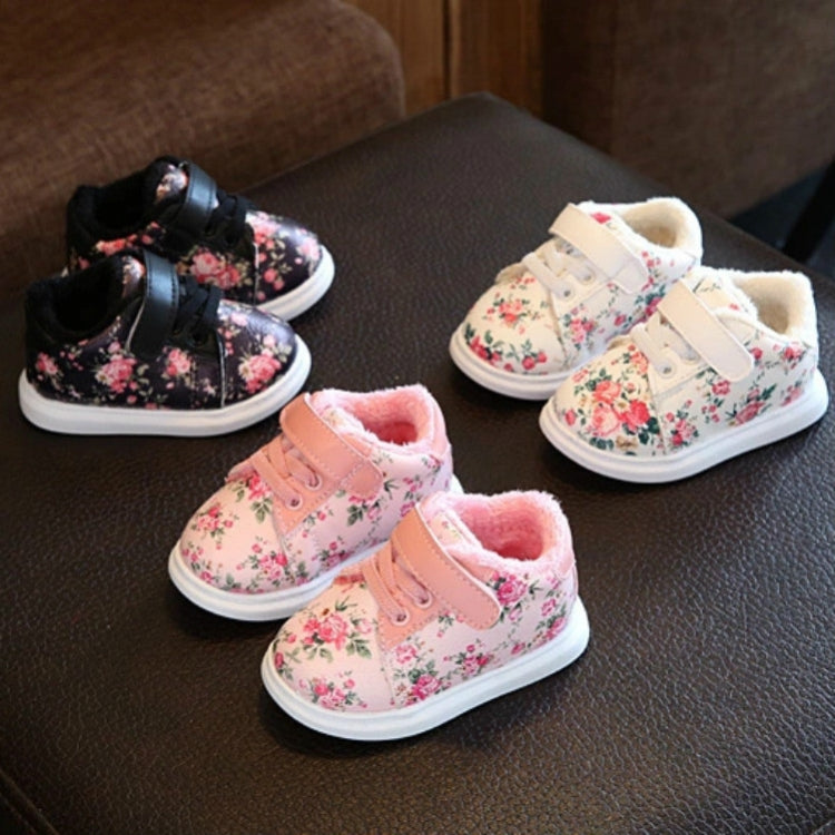Winter Print Flower PU Leather Infant Warm Snow Boots
