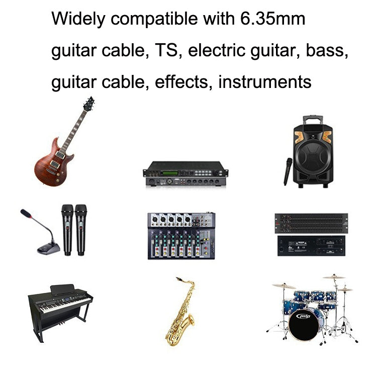 1 Straight Head +1 Elbow Head 6.35mm Guitar Cable Oxygen-Free Copper Core TS Large Two-core Cable
