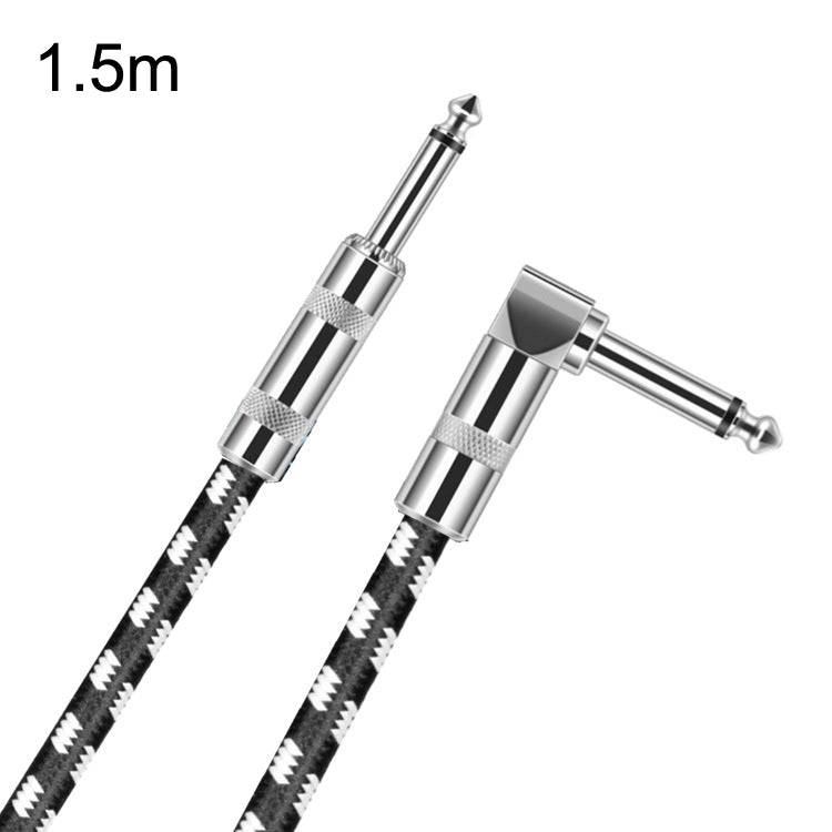 1 Straight Head +1 Elbow Head 6.35mm Guitar Cable Oxygen-Free Copper Core TS Large Two-core Cable