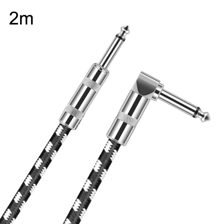 1 Straight Head +1 Elbow Head 6.35mm Guitar Cable Oxygen-Free Copper Core TS Large Two-core Cable