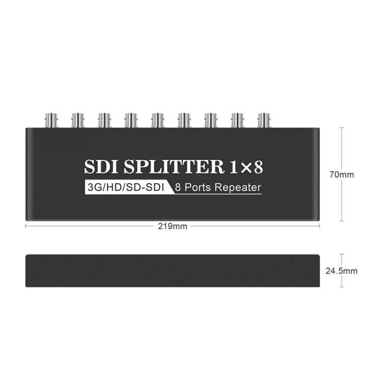 1 In 8 Out SD-SDI / HD-SDI / 3G-SDI Distribution Amplifier Video SDI Splitter, 1 In 8 Out