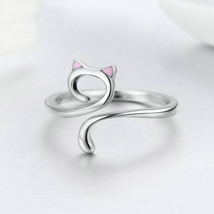 Cat Love Girl Ring S925 Sterling Silver Open Ring