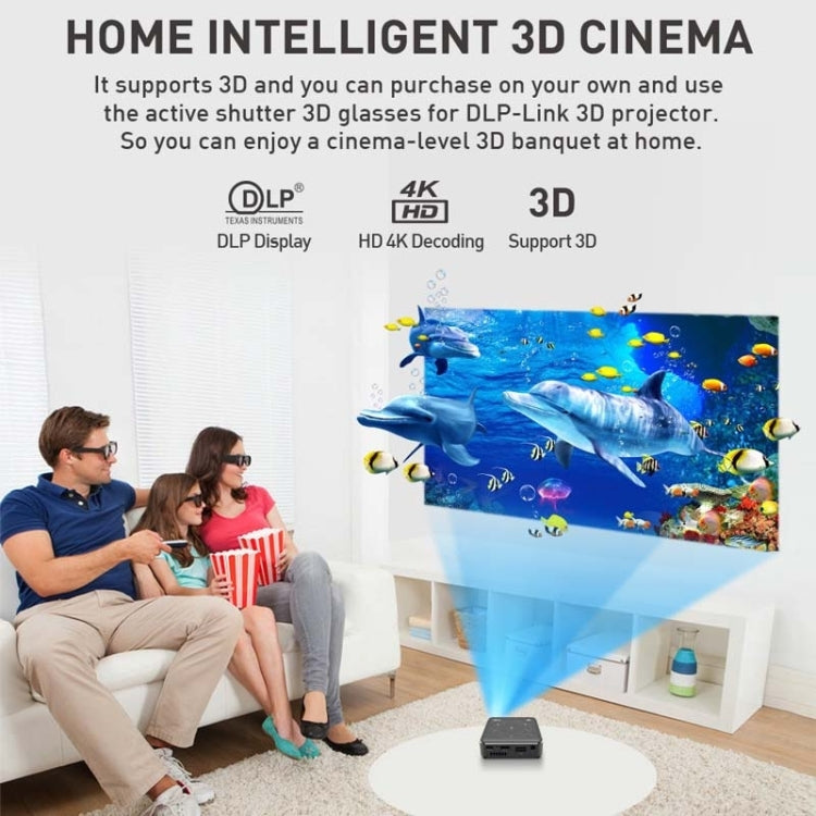 P11 4K HD DLP Mini 3D Projector 4G + 32G Smart Micro Convenient Projector, UK Plug, AU Plug