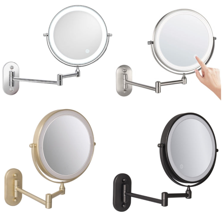 8 Inch Wall-Mounted Double-Sided Makeup Mirror LED Three-Tone Light Bathroom Mirror White Light, Battery Models Silver, USB Charging Silver, Battery Models Matte Nickel Color, USB Charging Matte Nickel Color, Battery Models Black, USB Charging Black