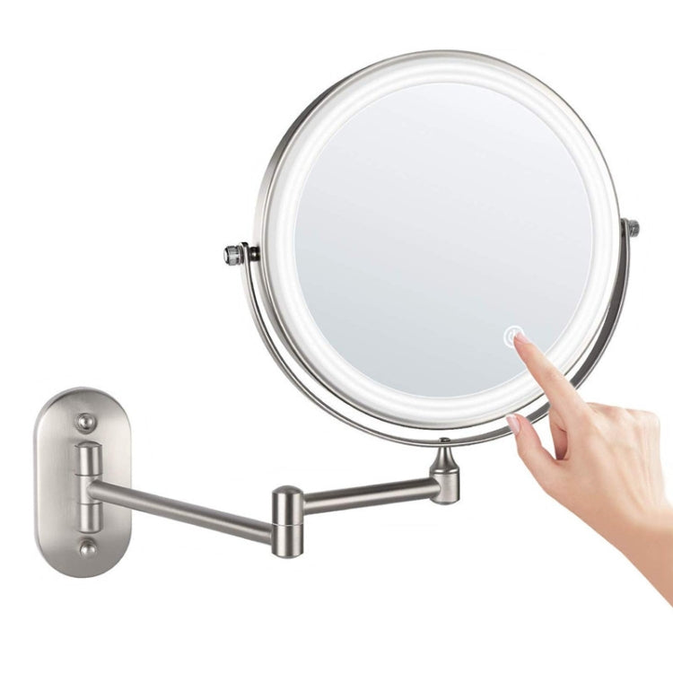 8 Inch Wall-Mounted Double-Sided Makeup Mirror LED Three-Tone Light Bathroom Mirror White Light, Battery Models Silver, USB Charging Silver, Battery Models Matte Nickel Color, USB Charging Matte Nickel Color, Battery Models Black, USB Charging Black