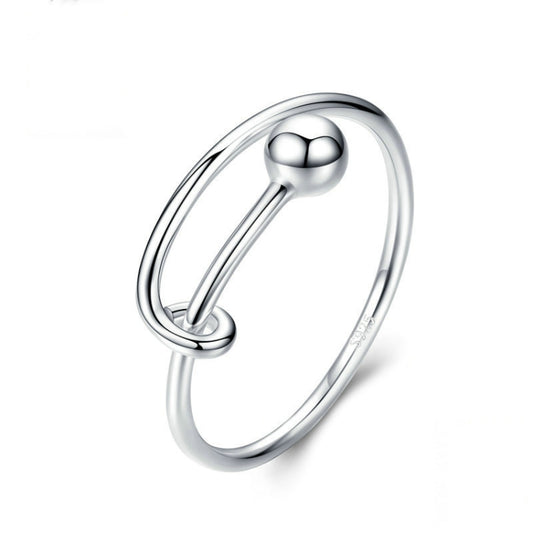 S925 Sterling Silver Ring Platinum Plated Open Ring