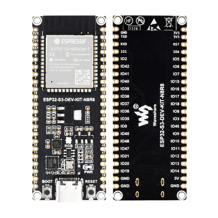 Waveshare ESP32-S3 Microcontroller 2.4GHz Wi-Fi Development Board ESP32-S3-WROOM-1-N8R8 Module