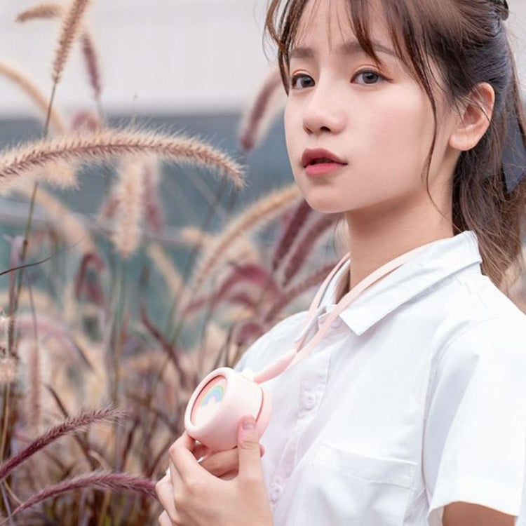 USB Charging Fan Brushless Hanging Neck Mini Sling Lazy Fan, Angel Blue, Angel White, Angel Pink