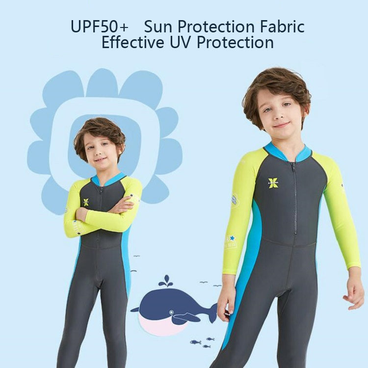 DIVE&SAIL Children Diving Suit Outdoor Long-sleeved One-piece Swimsuit Sunscreen Swimwear