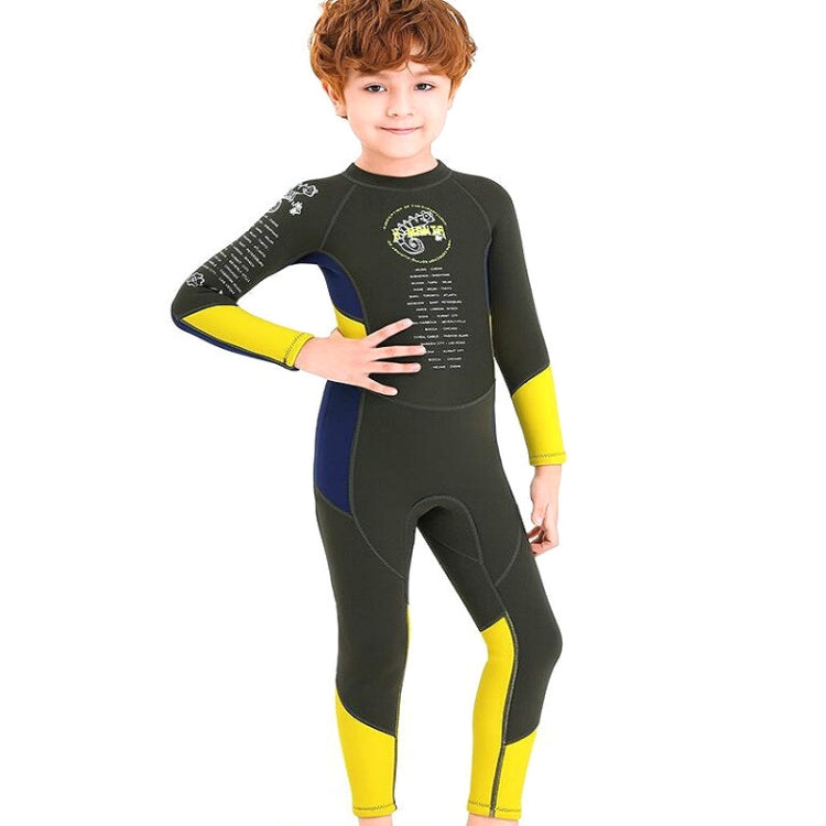 DIVE & SAIL M150501K Children Warm Swimsuit 2.5mm One-piece Wetsuit Long-sleeved Cold-proof Snorkeling Surfing Anti-jellyfish Suit