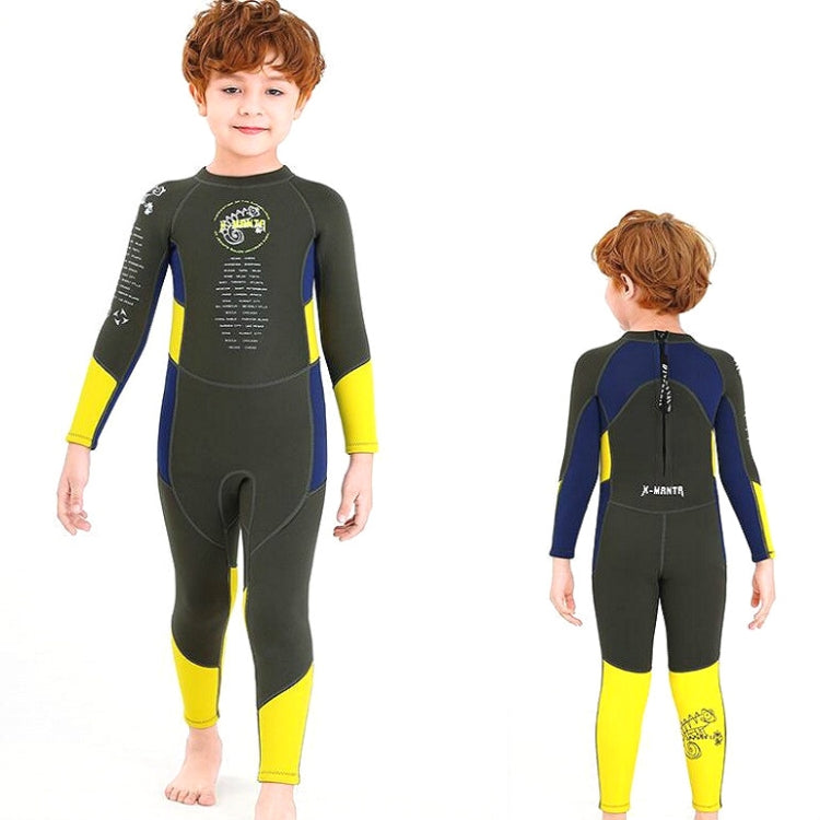 DIVE & SAIL M150501K Children Warm Swimsuit 2.5mm One-piece Wetsuit Long-sleeved Cold-proof Snorkeling Surfing Anti-jellyfish Suit