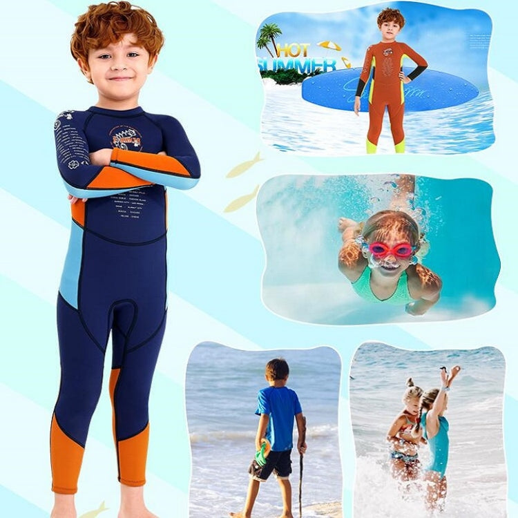 DIVE & SAIL M150501K Children Warm Swimsuit 2.5mm One-piece Wetsuit Long-sleeved Cold-proof Snorkeling Surfing Anti-jellyfish Suit