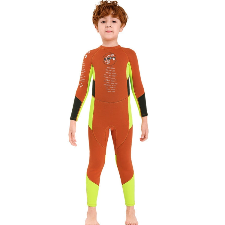 DIVE & SAIL M150501K Children Warm Swimsuit 2.5mm One-piece Wetsuit Long-sleeved Cold-proof Snorkeling Surfing Anti-jellyfish Suit