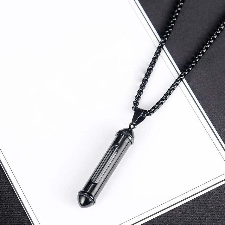 OPK 1573 Men Classic Cylindrical Openable Perfume Bottle Pendant Necklace