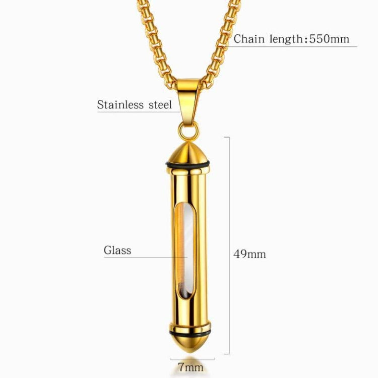 OPK 1573 Men Classic Cylindrical Openable Perfume Bottle Pendant Necklace