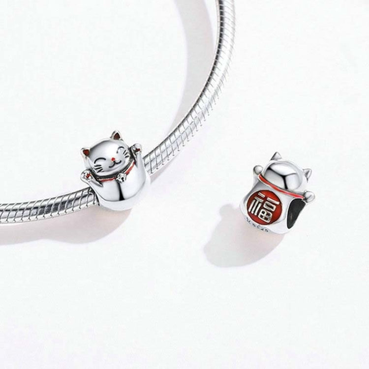 925 Sterling Silver Lucky Cat Beaded DIY Bracelet Jewelry Accessory