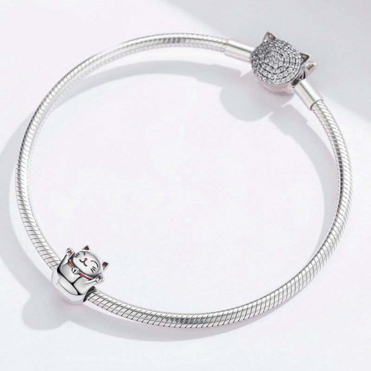 925 Sterling Silver Lucky Cat Beaded DIY Bracelet Jewelry Accessory