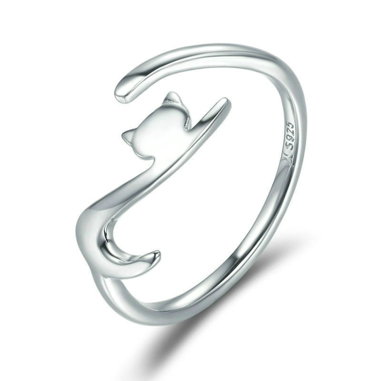 Naughty Cat Sterling Silver Ring Fashion Open Ring