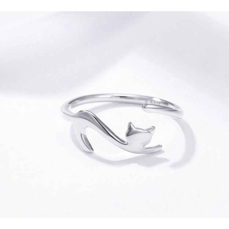 Naughty Cat Sterling Silver Ring Fashion Open Ring