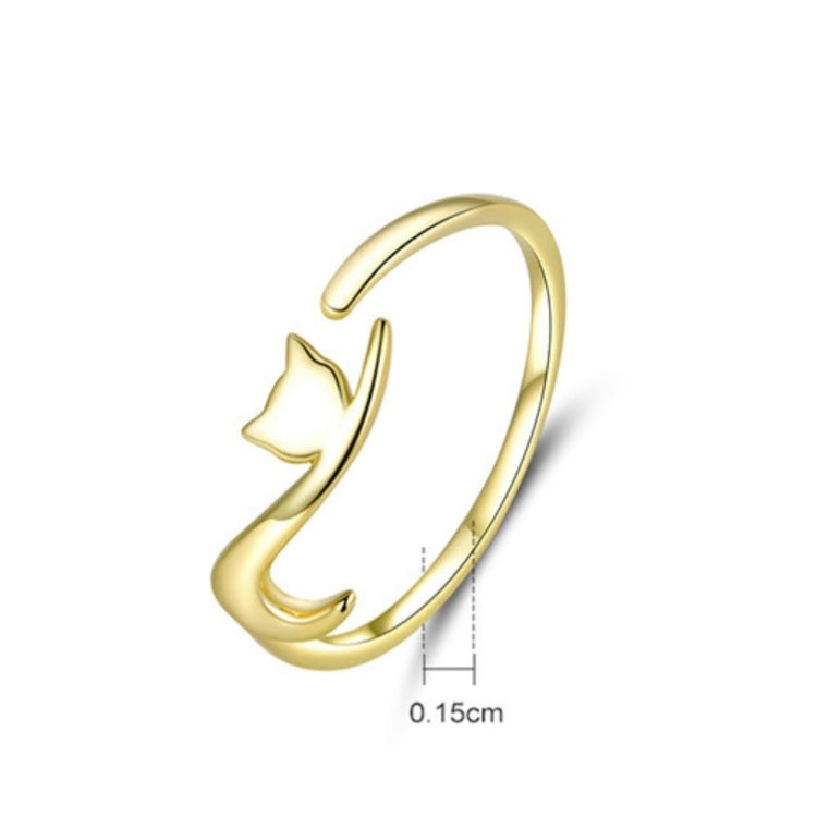 Naughty Cat Sterling Silver Ring Fashion Open Ring