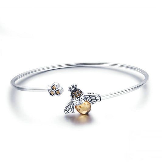 Bee Story S925 Sterling Silver Bracelet Female Personality Diamond Bracelet