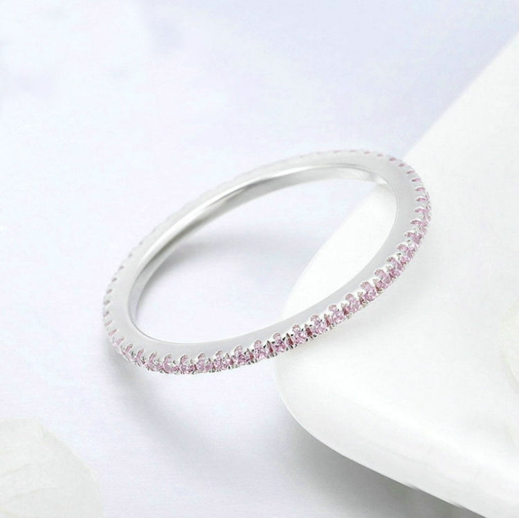 S925 Sterling Silver Ladies Fashion Ring Diamond Simple Ring
