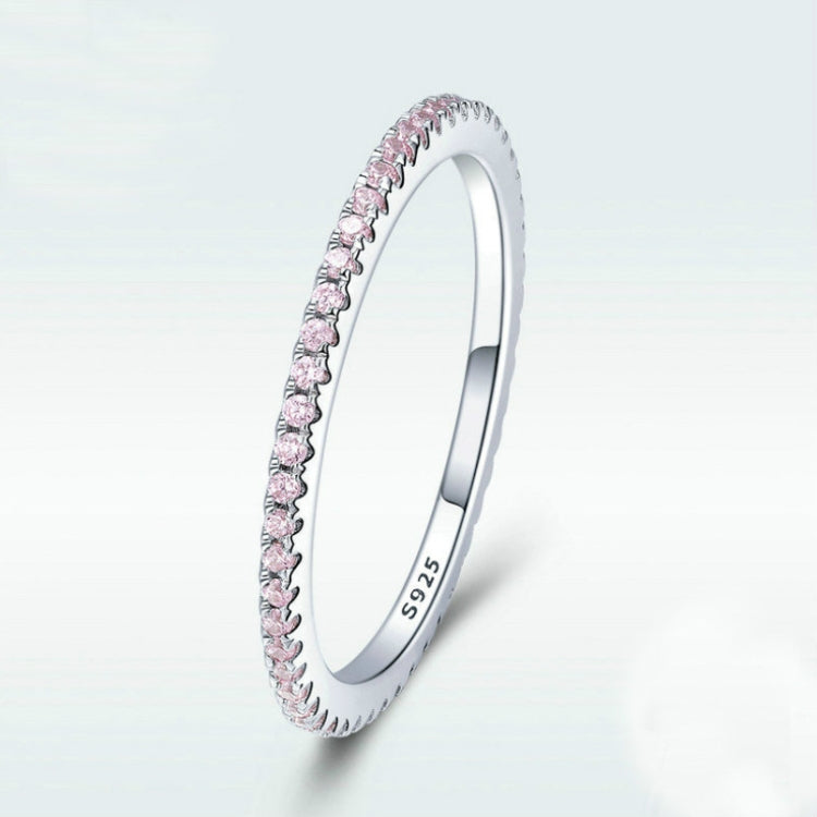 S925 Sterling Silver Ladies Fashion Ring Diamond Simple Ring