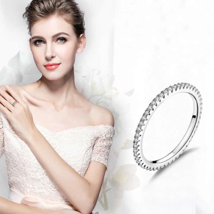 S925 Sterling Silver Ladies Fashion Ring Diamond Simple Ring