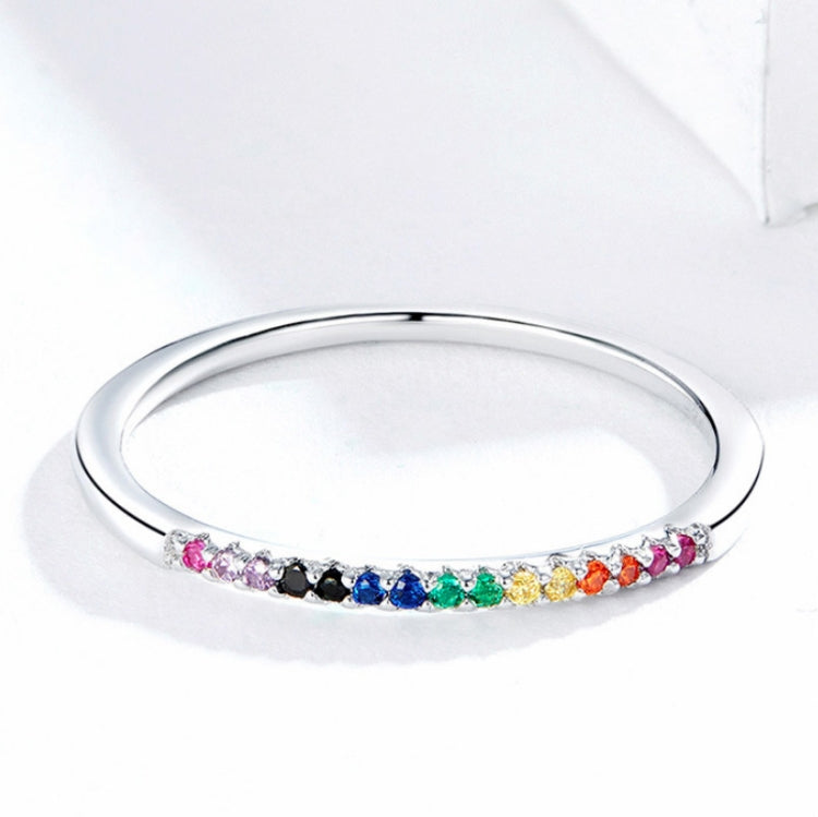 Sterling Silver Ring S925 Colored Zircon Ring