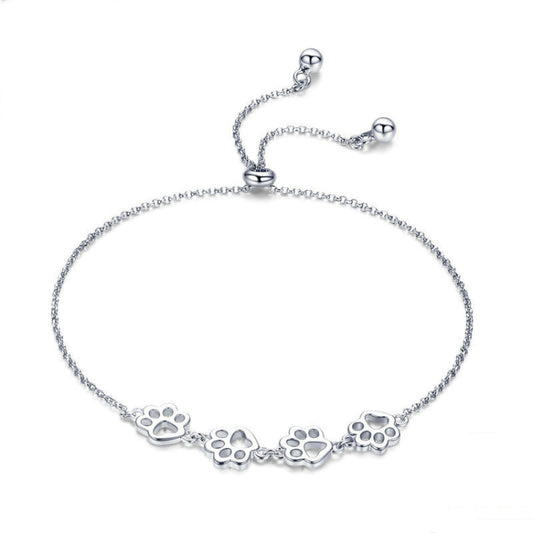 Cute Pet Claw Mark Bracelet S925 Sterling Silver Animal Drip Bracelet