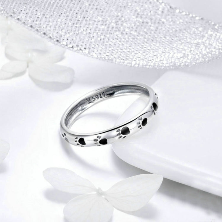 Pet Footprint Ring S925 Sterling Silver Oil Drop Ring