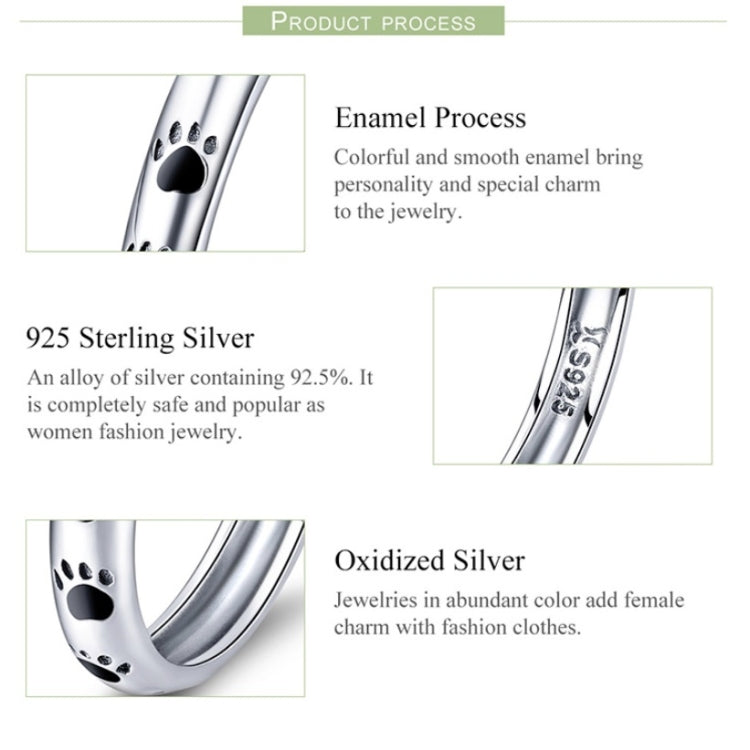 Pet Footprint Ring S925 Sterling Silver Oil Drop Ring