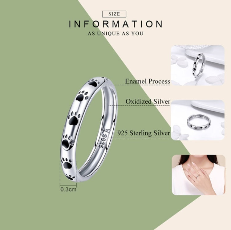 Pet Footprint Ring S925 Sterling Silver Oil Drop Ring