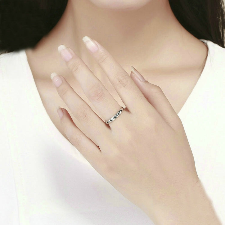 Pet Footprint Ring S925 Sterling Silver Oil Drop Ring