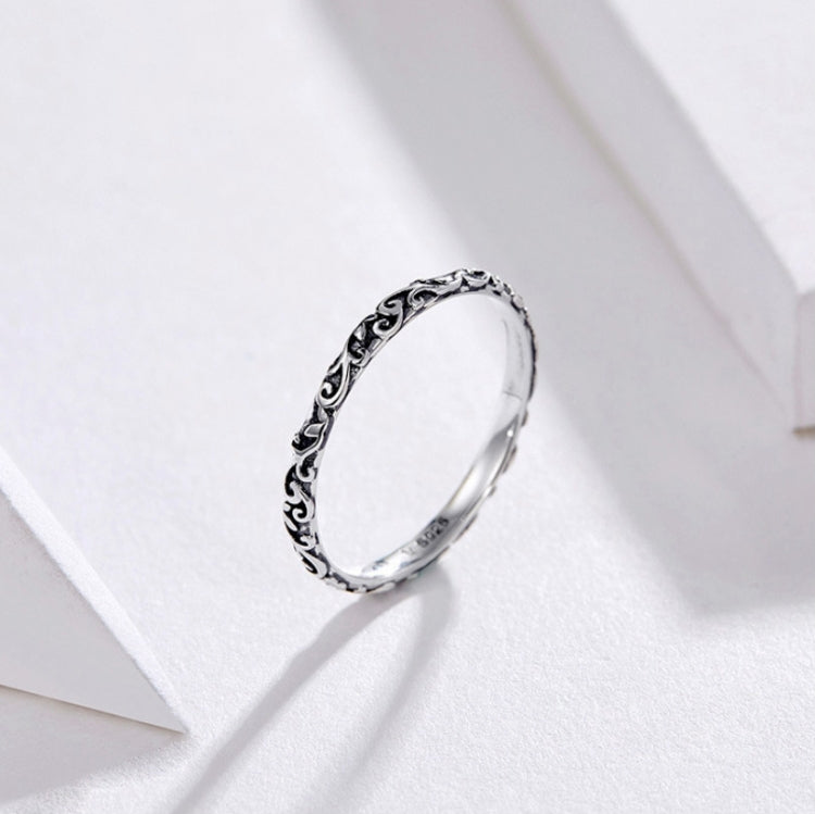 Vintage Pattern Sterling Silver Ring S925 Fashion Pattern Ring