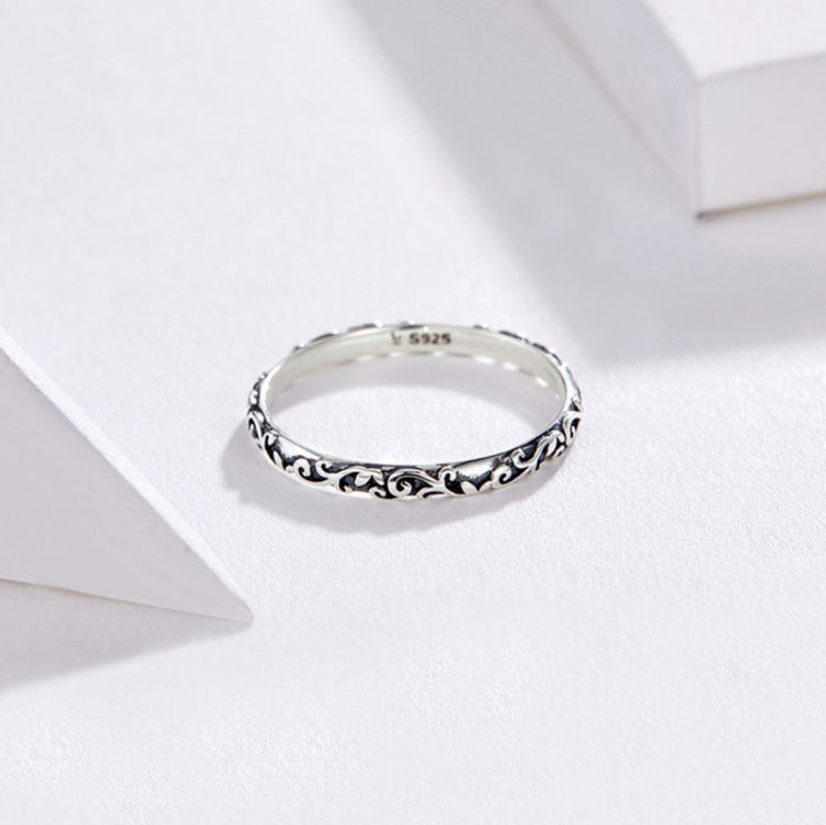 Vintage Pattern Sterling Silver Ring S925 Fashion Pattern Ring