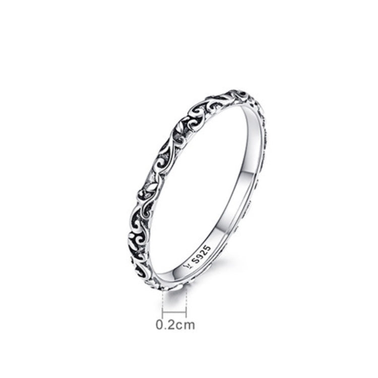 Vintage Pattern Sterling Silver Ring S925 Fashion Pattern Ring