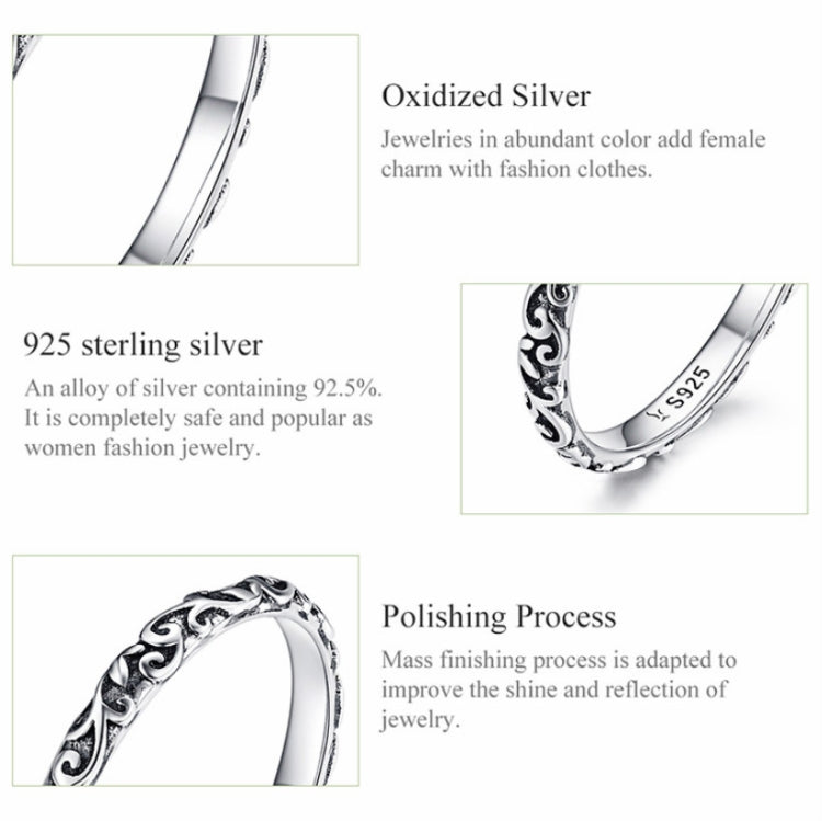 Vintage Pattern Sterling Silver Ring S925 Fashion Pattern Ring