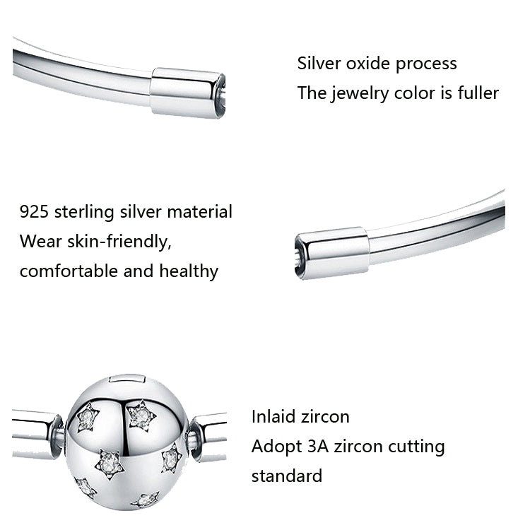 S925 Sterling Silver Star Bracelet DIY Beaded Bracelet