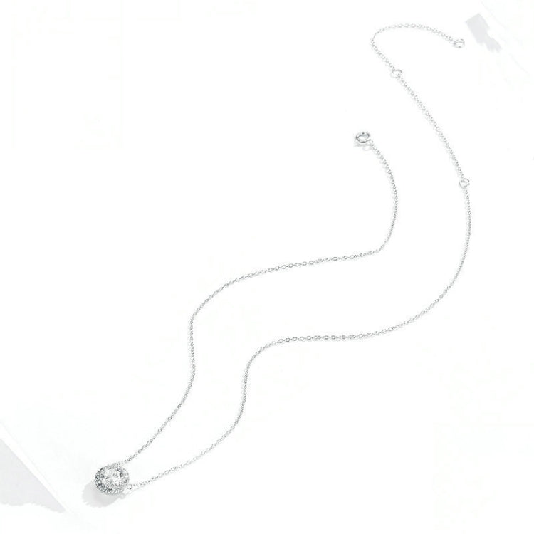Platinum Plated Zircon Necklace S925 Sterling Silver Simple Female Necklace
