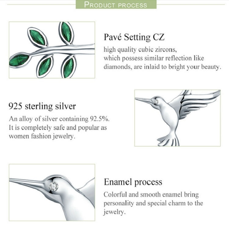 Hummingbird Greetings S925 Sterling Silver Necklace Zirconia Necklace