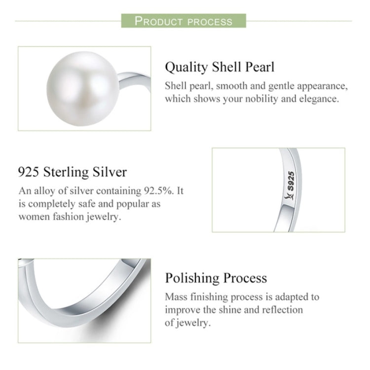 S925 Sterling Silver Ring Female Pearl Open Ring