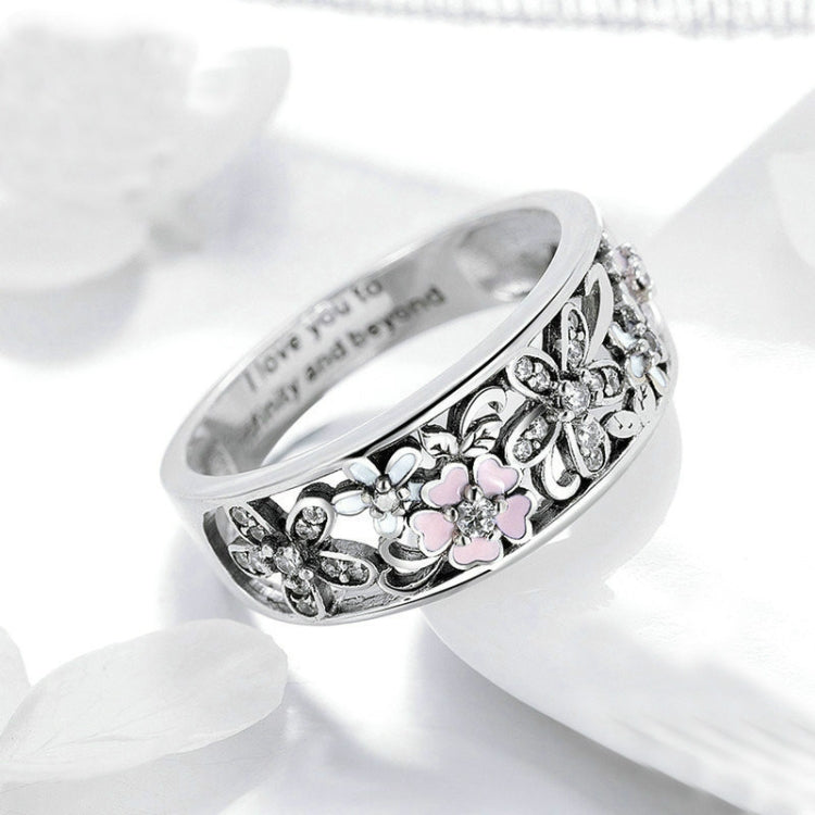 S925 Sterling Silver Ring Flower Dance Fashion Personality Ring