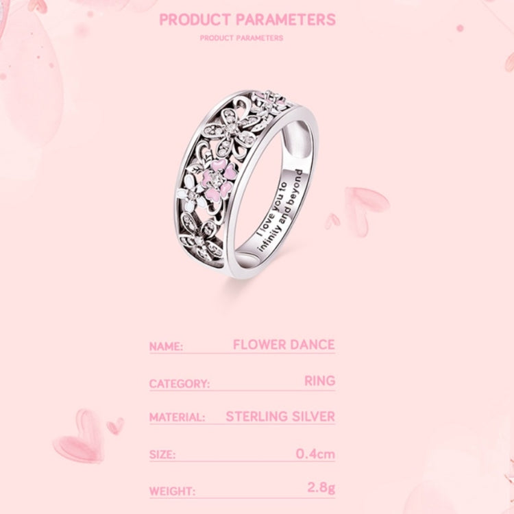 S925 Sterling Silver Ring Flower Dance Fashion Personality Ring