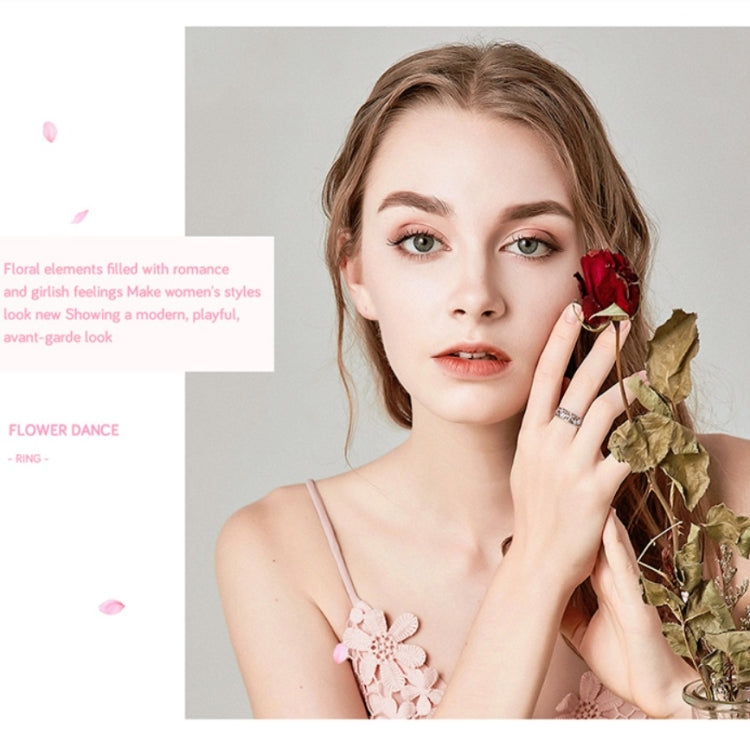 S925 Sterling Silver Ring Flower Dance Fashion Personality Ring