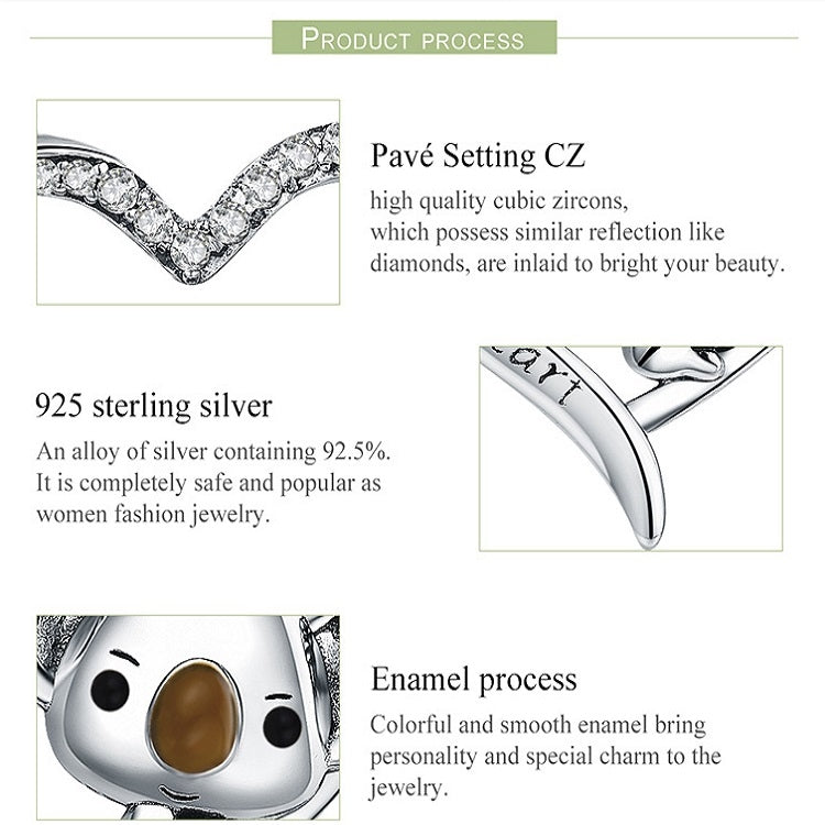 Cute Koala S925 Sterling Silver Lady Necklace