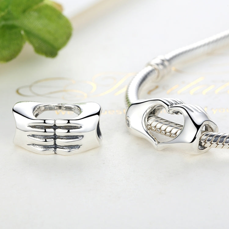 DIY Bracelet Beads Holding Hands Heart-to-heart S925 Sterling Silver Beads